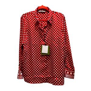 NEW Marella Blouse Size 12 Rust Button Front Satin $275